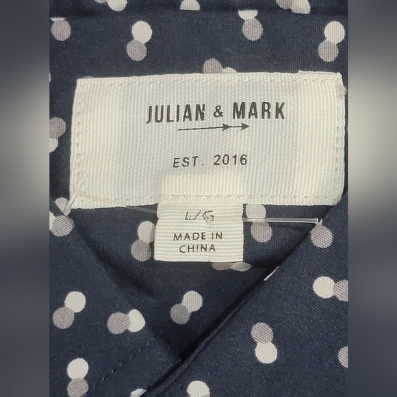 Julian & Mark Men's Large Ryan Geo Dot Print Long Sleeve Button Up … - Picture 4 of 13